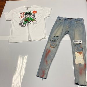 A pair of pants and a size XL shirt